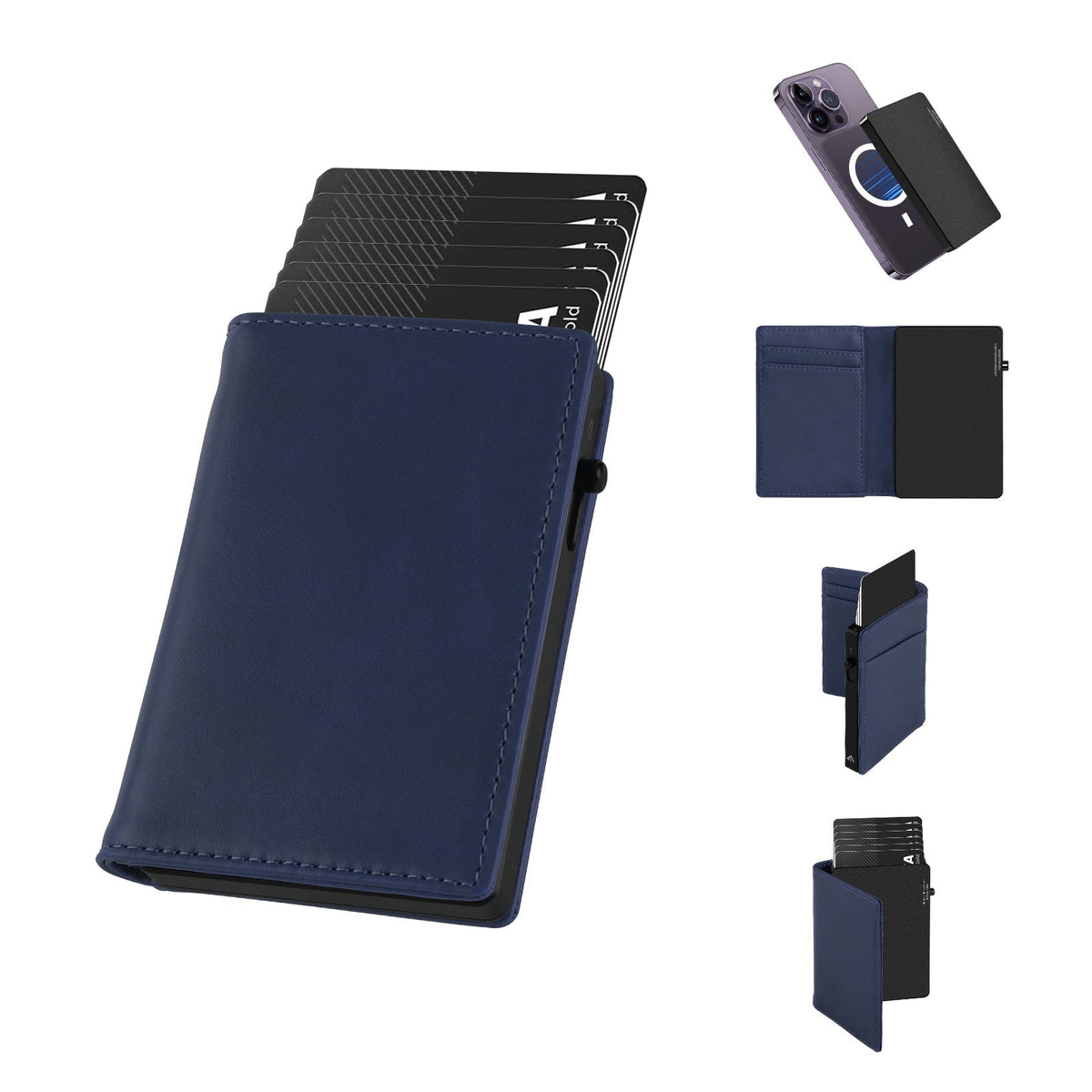 TOYFID Aluminum Alloy Wallet With Genuine Leather Cover Men's Billfolds - Corkscrew Kid