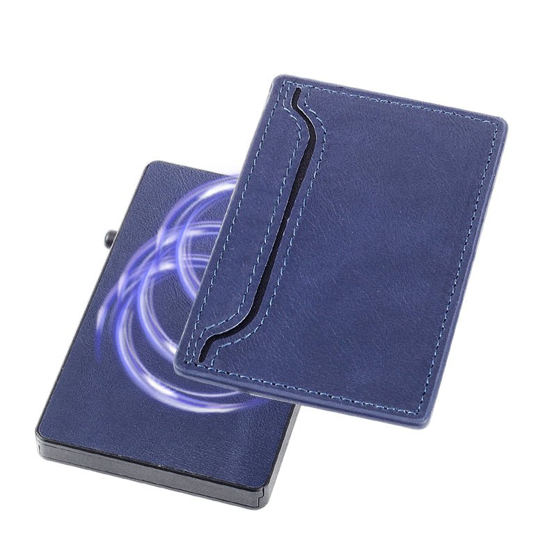 TOYFID Wallet With PU Leather Cover,Aluminum Alloy Pop Up Wallet Holder Card - Corkscrew Kid