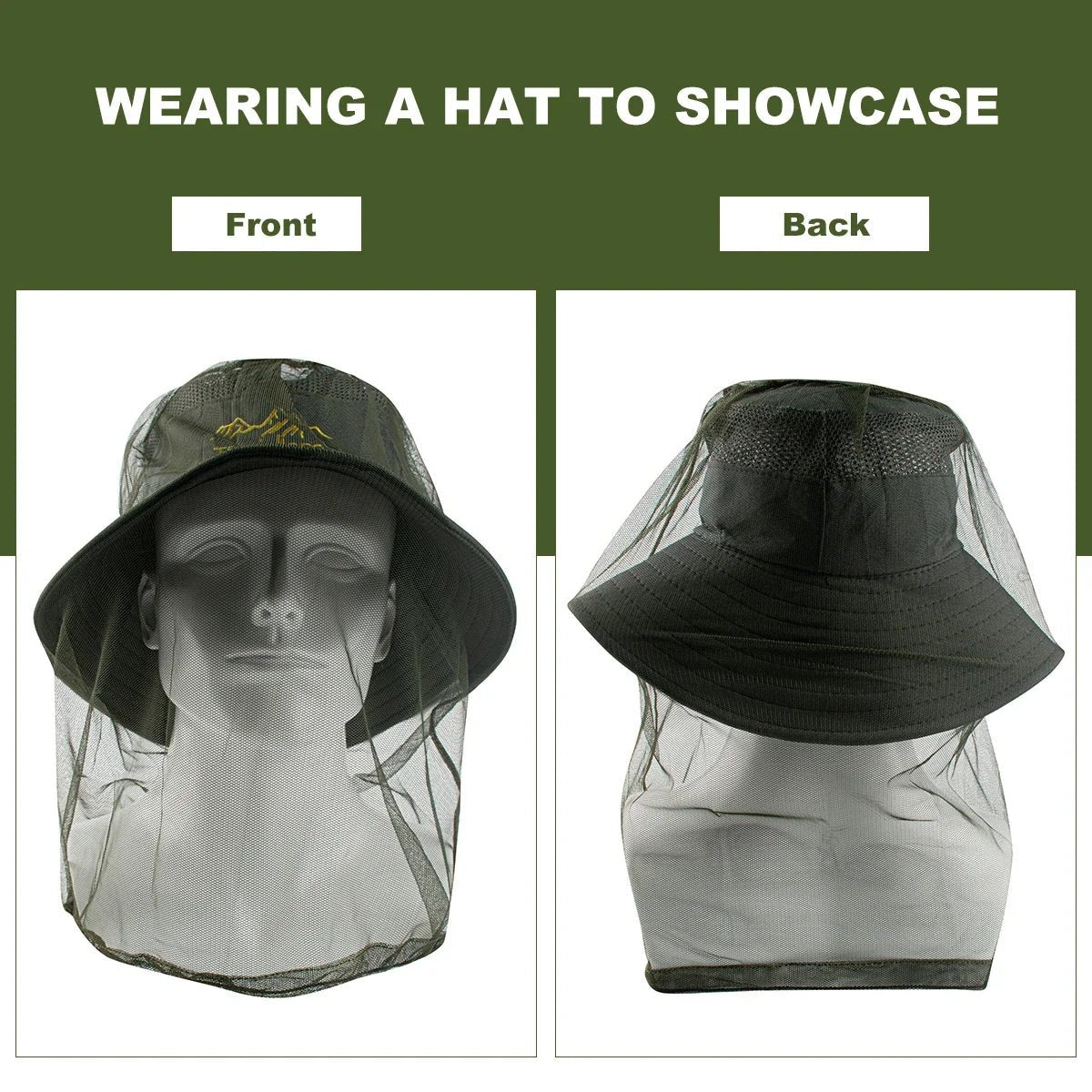 Ultra Large Mosquito Head Net | Premium Insect Face Protector for Outdoor Camping - Corkscrew Kid