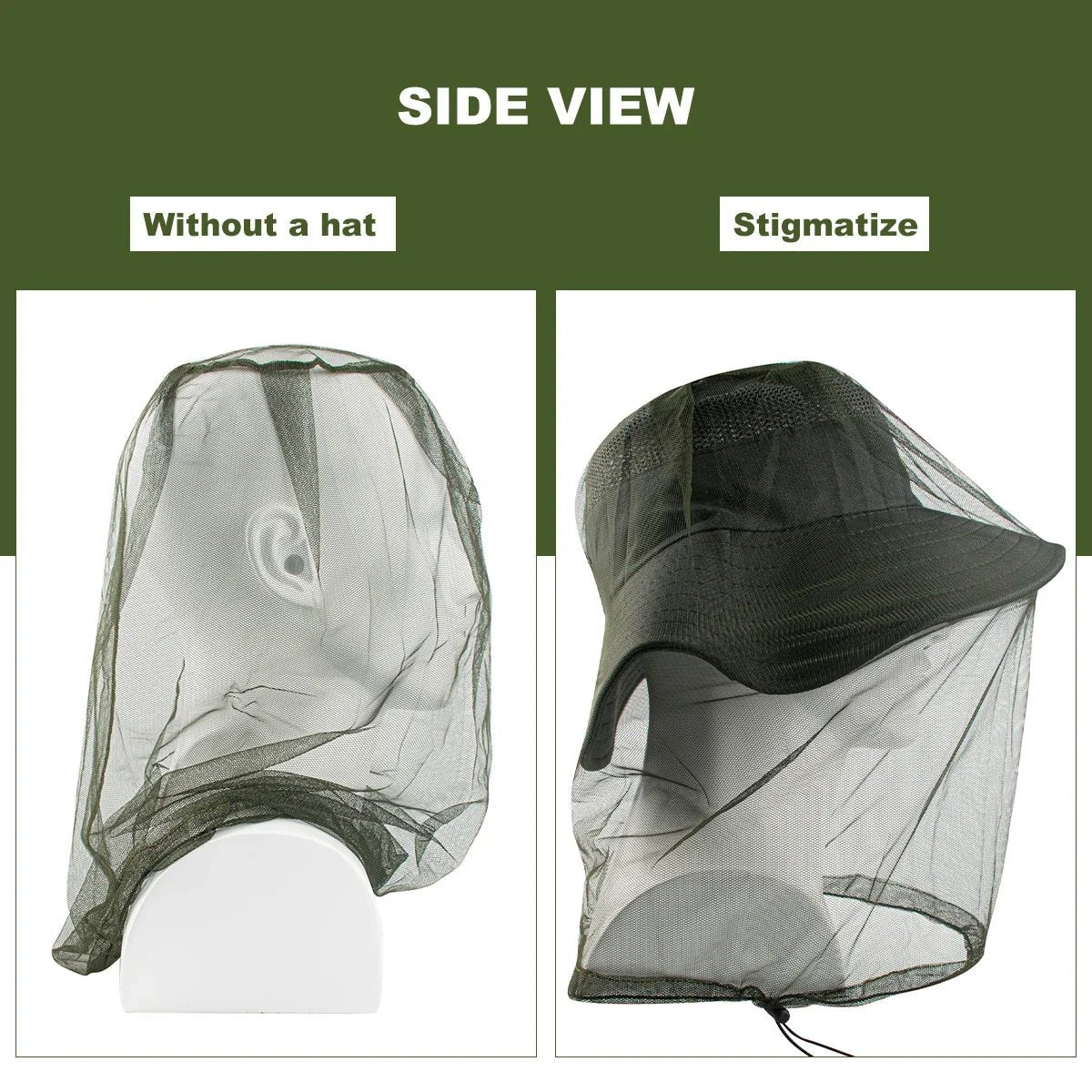 Ultra Large Mosquito Head Net | Premium Insect Face Protector for Outdoor Camping - Corkscrew Kid
