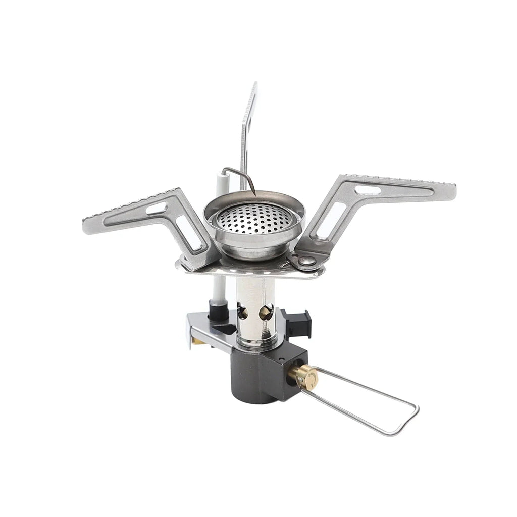 Ultralight Portable Backpacking Gas Stove 7165 BTU Camp Burner Silver - Corkscrew Kid