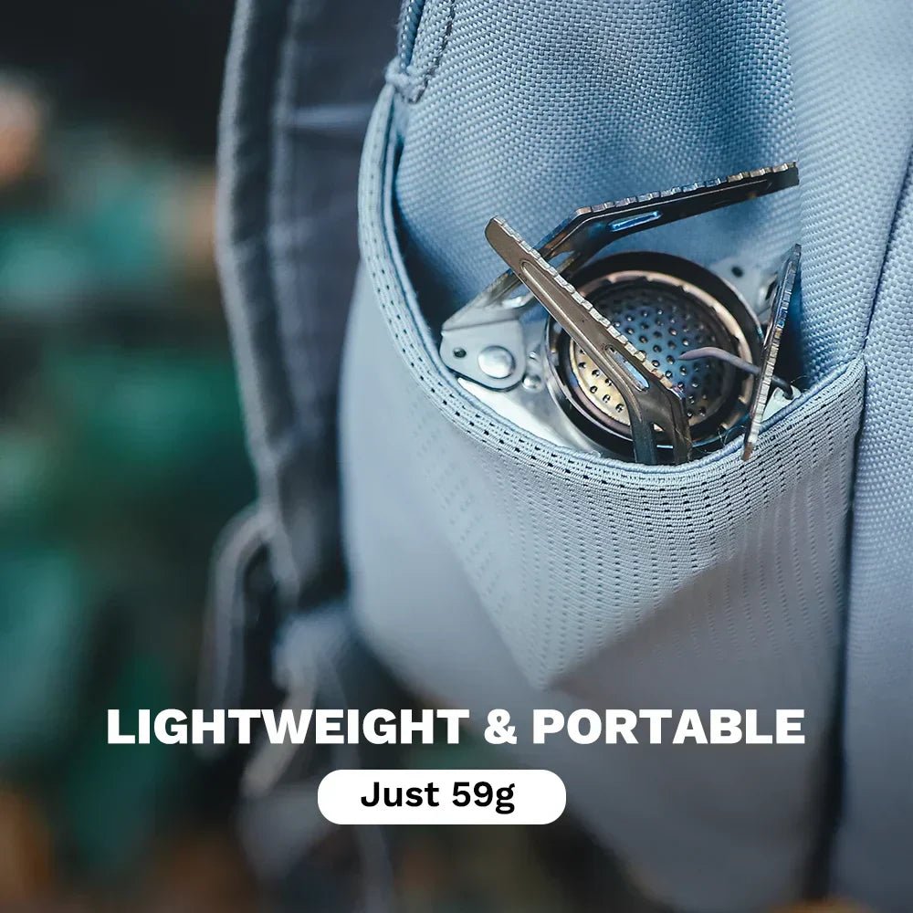 Ultralight Portable Backpacking Gas Stove 7165 BTU Camp Burner Silver - Corkscrew Kid
